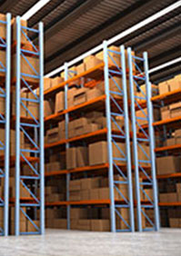 Boxes in a warehouse.