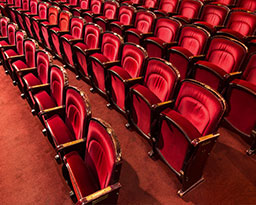 Red theater seats.